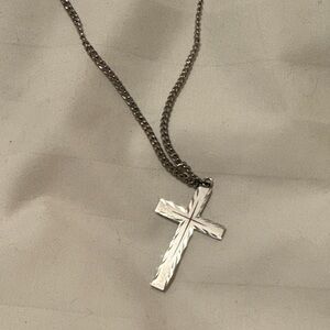Silver Cross Pendant Necklace